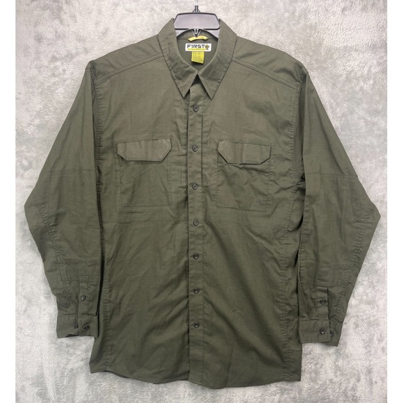 First Tactical Mens Shirt Size XLT Tall Army Green Ripstop Long Sleeve Button Up - Picture 1 of 7